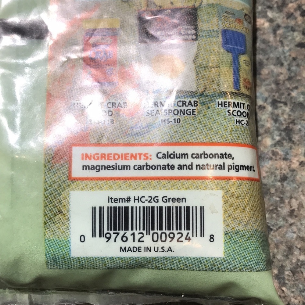 Hermit Crab Sand Zoo Med 2 lbs green.  All natural calcium carbonate substrate - Picture 6 of 8